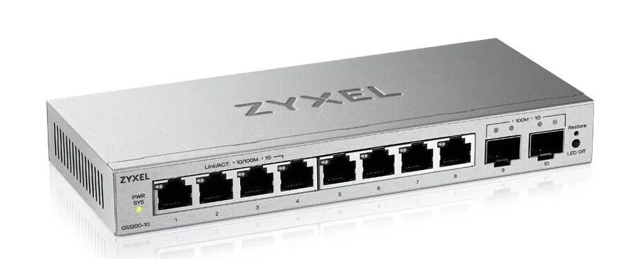 Zyxel GS1200-10v3 Managed L2 Gigabit Ethernet (10/100/1000) Desktop Grey