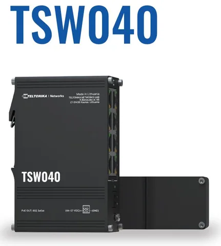 Teltonika NETWORKS TSW040 8-Port PoE+ Switch Unmanaged Fast Ethernet (10/100) Power over Ethernet (PoE) Black